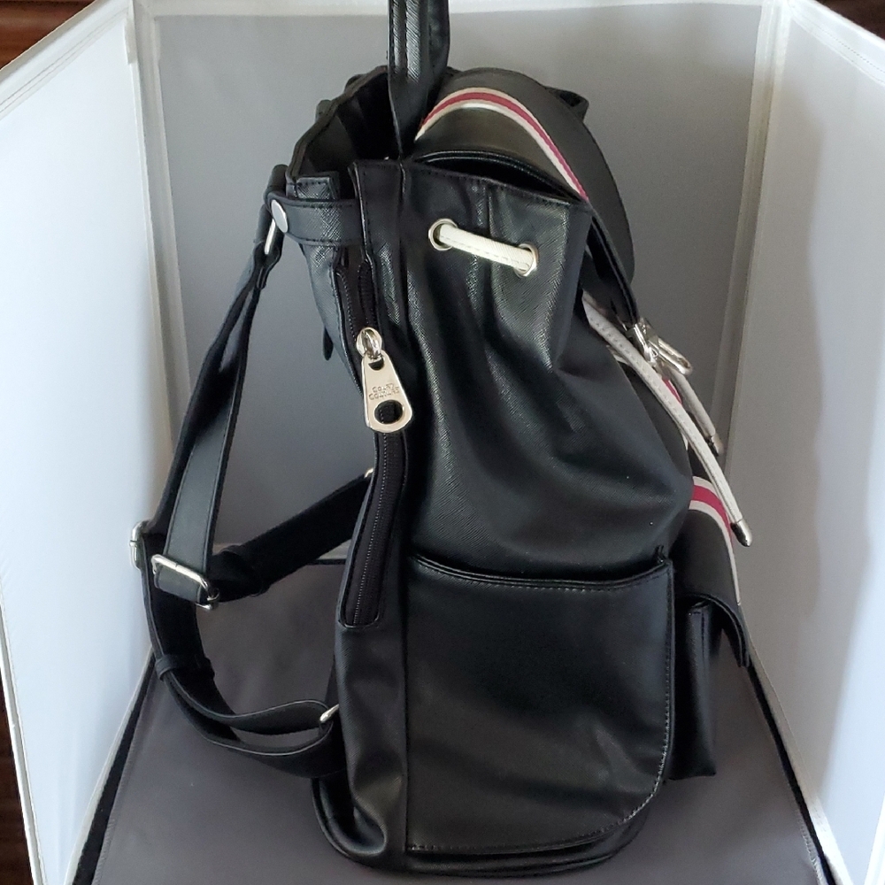 Court Couture Hampton Striped Black & Pink Women's Tennis Backpack - Picture 4 of 9